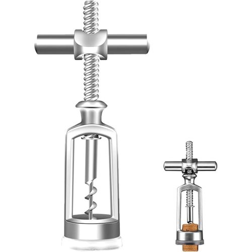 Tire-Bouchon Cave,Tire-Bouchon À Vis,Tire-Bouchon De Cloche,Ouvre-Bouteille De Vin Professionnel,Tire-Bouchon Vin En Alliage De Zinc,Argent