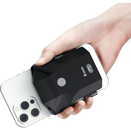 Eyoyo Scanner QR Bluetooth 2D sans Fil avec Clip arrière, Compatible avec Les téléphones Android de 4,7" à 7,2" et iPhone pour l'inventaire de bibliothèque de Livres.