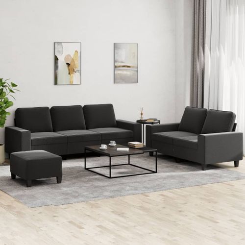 Vidaxl Ensemble De Canapés 3 Pcs Noir Tissu