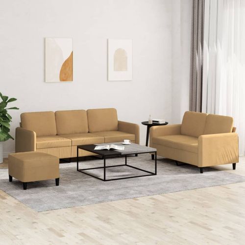 Vidaxl Ensemble De Canapés 3 Pcs Marron Velours