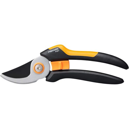 Sécateur à Lame Franche M, Solid, P321, Pour Branches et Rameaux Frais, Revêtement Antiadhésif, Lame en Acier Inoxydable, Longueur : 20,1 cm, Noir/Orange, 1057162