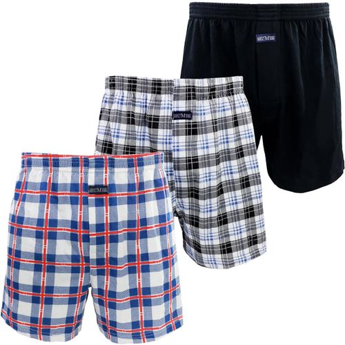 3 Pièces Caleçon Lâche Homme 100% Coton Tricot Amples Respirants Ultra Confortables Sous-Vêtements Homme M-3xl