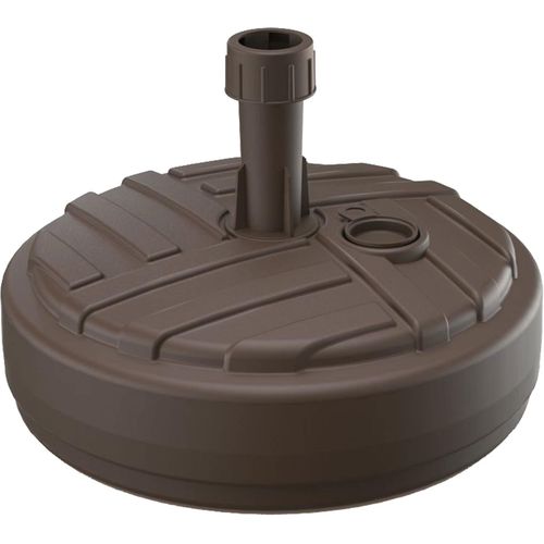 Base De Parasol Polyéthylène Rond À Rayure Ø 39 X 13 Cm Chocolat