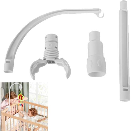 Support Mobile Porte Cloche Lit Bébé,Support Cloche Lit Bébé,Support De Cloche De Lit Mobile,Porte-Bébé Mobile Pour Lit De Bébé Réglable,Support Mobile Table À Langer Porte Bébé,Blanc