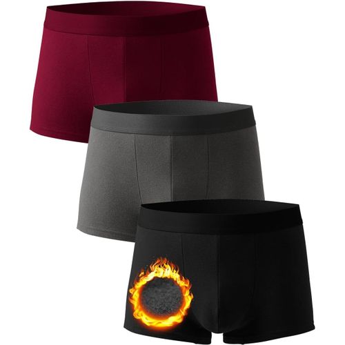Caleçon Thermique Pour Hommes Calecons De Couche De Base Doublé En Polaire Pour Temps Froid,Chaude Caleçons Homme Boxers Shorts Confort Sous Vêtements Thermique Hiver Base Layer Shorty