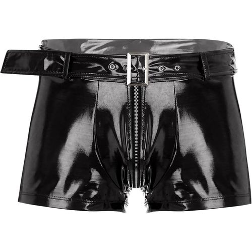 Homme Boxer Cuir Verni Sexy Ouvert Bulge Pouch Caleçon Wetlook Short M-3xl