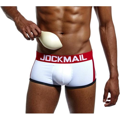 Caleçon Boxeur Rembourré À L'avant Pour Homme En Coton Doux Double Push-Up Amovible