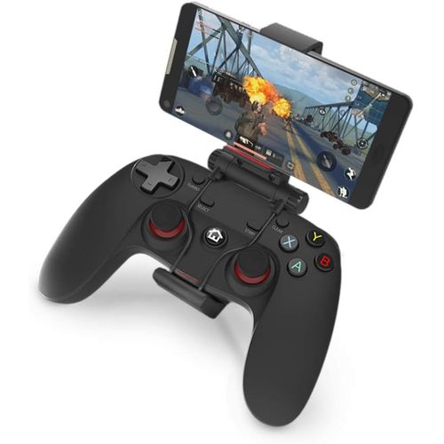 Gamium Manette Gaming Sans Fil/Filaire-Triple Connexion : Filaire,Bluetooth,Récepteur 2.4ghz-Pc,Ps3,Box Android Tv,Casque Vr,Smartphone Et Tablette Android**-Clip Pour Smartphone