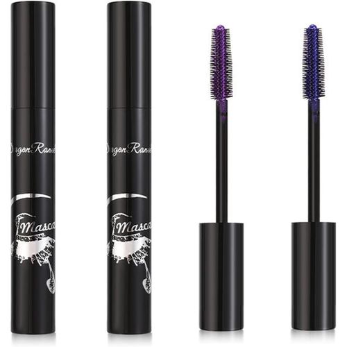 5d Silk Fiber Mascara Waterproof Long, Mascara Volume Noir Intense, Mascara Volume Et Longueur, Convient Aux Yeux Sensibles,Bleu Et Violet[X174] 
