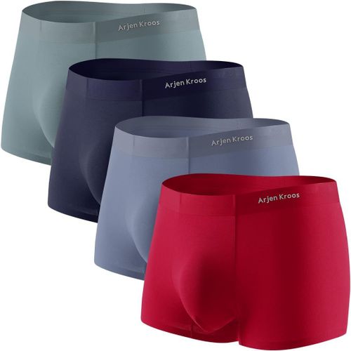 Boxer Homme Lot De 4 Modal Caleçon Doux Et Respirant Sous-Vêtement Fitted Trunk Confortale Boxers Pour Homme
