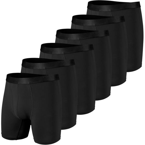 Lot De 6 Boxer Homme Sport Calecon Ouvert Poche Boxer Anti Frottement Caleçon Elasthane Polyester Flex Respirant Confort Ado Stretch Fitted Sous Vetement Running