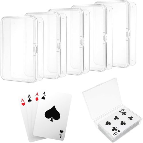 Boite Rangement Carte,5 Pcs Boîtes Carte Plastique Boite Transparente Boite Boîtes Cartes À Jouer Étui Boîtes Cartes Visite Petite Boite Plastique Avec Couvercle Pour Cartes De Jeu Cartes De Visite