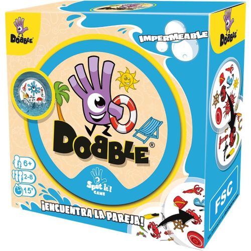 Asmodee-Dobble Jeu De Cartes Imperméable(Ade0asdo007)- Version Espagnole