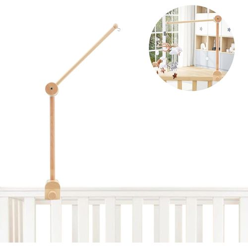 Support Mobile Bebe Bois,Réglable Support Berceau Mobile,Bras Mobile Bebe,Mobile Support Suspension En Hauteur Table À Langer,Suspendu Mobile Bebe Pour Carillons Éoliens Fille Garçon