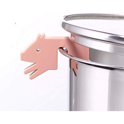 Support De Couvercle En Silicone Pour Casserole,Casserole Et Ustensiles De Cuisine I Petit,Drôle Et Coloré,Pour Cuisine I Cochon I Couleur Beige