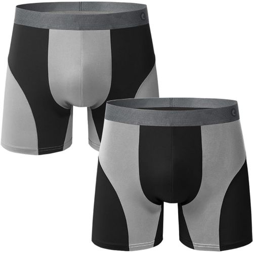 Boxer Homme Séchage Rapide Caleçon Respirant Anti-Frottement Jambe Longue Sous-Vêtements