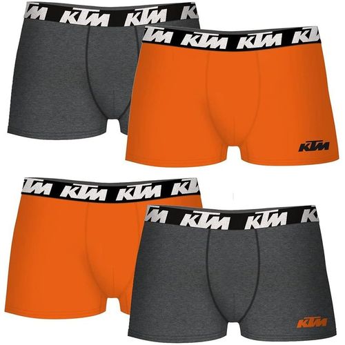 2xl-Set De 4 Boxers Orange Et Gris Foncé Caleçon Boxeur,Multicolore,Xxl Homme