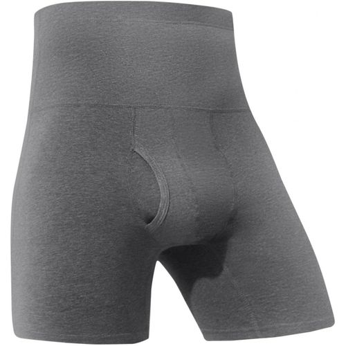 Boxers Pour Homme Taille Haute-Caleçon Extensible En Coton-Coupe Moulante-Sous-Vêtement De Sport Rétro,Kaki,L