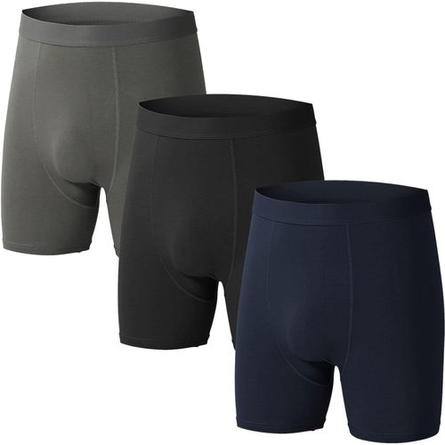 Hommes Sans Couture Boxer Long Seamless Calecons Cotton Caleçons Doux Flex Respirant Sous-Vêtements Anti Irritations Sport Running Underwear Lot Pack