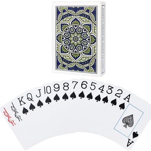 Jeu De Carte Waterproof Cartes Poker Plastique Index Jumbo Jeux De Cartes Waterproof Poker Professionnelles Cartes À Jouer De Texas Holdem Poker(Bleu)