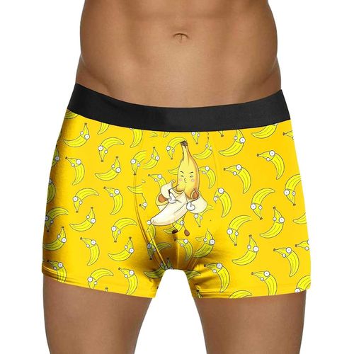 Boxer Personnalisé Avec Imprimé Pour Homme Saint-Valentin Sous-Vêtements Caleçon Drole Trunks Shorts Respirant Doux Taille Basse Caleçons De Fantaisie Caleçon Homme Sexy(Yellow,Xxxl)