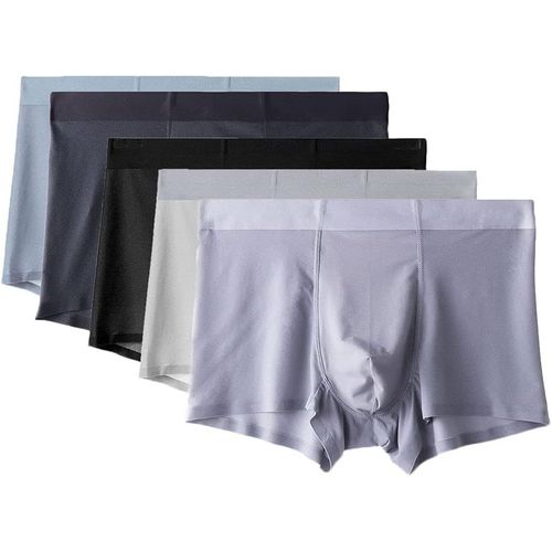 Boxers Respirants Et Extensibles Pour Homme Sous-Vêtement Sans Couture Microfibre Extensible Super Confortable Pour Le Sport,Les Loisirs Et L'usage Quotidien Caleçon Slip Trunks(Lot De 5)