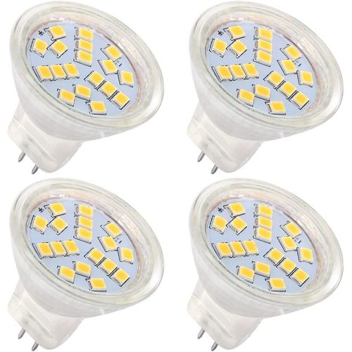 Mr11 Gu4 12v Led 4w Blanc Chaud 3000k,Équivalent À 35w Ampoules Halogènes,Angle De Faisceau 120°,Lot De 4