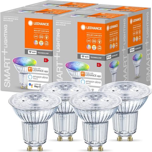 Lampe À Réflecteur Led Intelligente Avec Technologie Wifi,Base Gu10,Couleur De La Lumière Variable(2700-6500k),Couleurs Rvb Variables,Dimmable,Remplacement 50w,Spot Rgbw,Paquet De 4