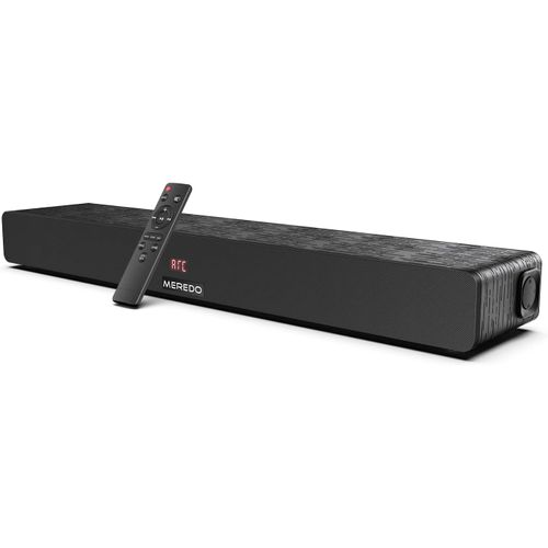 Barre De Son 2.1 En Bois Pour Tv Barre De Son 150W Avec Subwoofer Intégré Avec Arc,Optique,Aux,Bt 5.0,5 Modes,Basses Profondes Pour Home Cinéma-71Cm