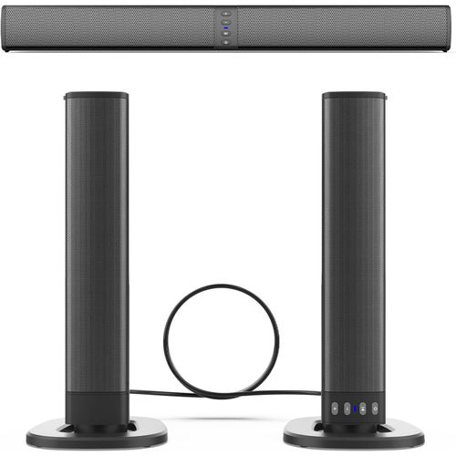 Barres De Son Tv,Home Cinéma,Enceintes Acoustiques Connectées Pour Tv,Technologie Tws,Enceinte Fixation Murale,4 Haut-Parleur Murale-Colonne Détachable 2-En-1,Noir