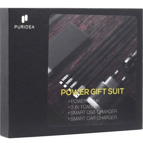 Pack Cadeau Puridea (Powerbank / Chargeur Secteur / Chargeur Voiture / Câble 3e