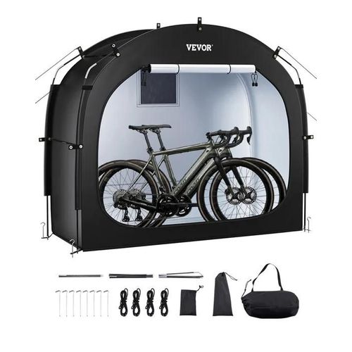 Abri À Vélo-Vevor-Pour 1-2 Vélos Tente De Rangement Spacieuse Étanche-Fenêtre Ventilée-Poteaux Fibre De Verre