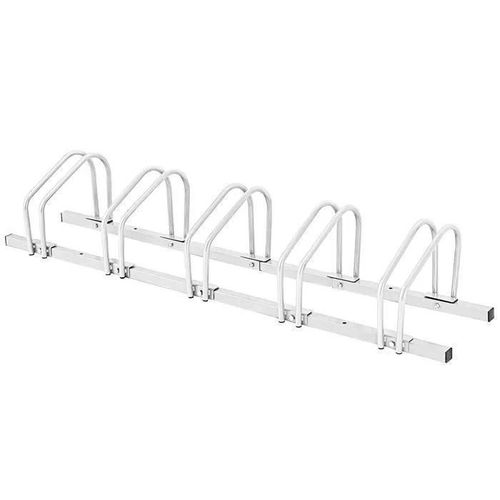 Costway Poete-Vélo En Acier Revêtu, Fixation Au Sol Ou Au Mur Pour Extérieur Et Intérieur, 150 X 32,5 X 26 Cm, Argenté