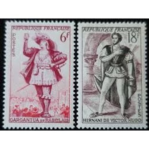 Théâtre Français : Gargantua Et Hernani La Paire Année 1953 N° 963 964 Yvert Et Tellier Luxe