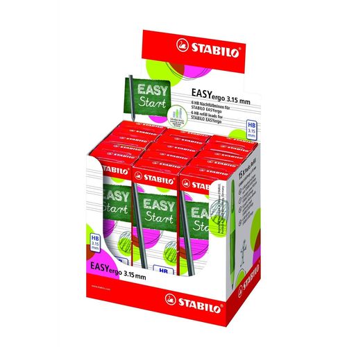 Stabilo Lot De 15 Etuis De 6 Mines Pour Easyergo 3,15 Mm Hb
