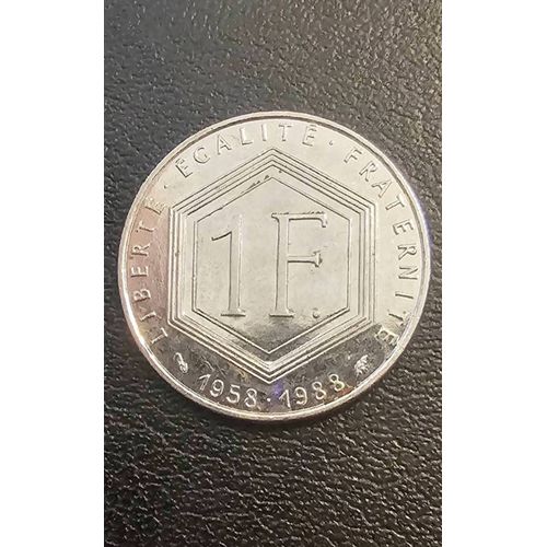 France 1 Franc, 1988 30 Ans De La Ve République Avec Des Marques D'atelier