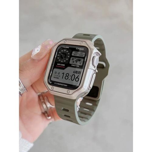 Bracelet Sport En Silicone Liquide De Qualité Supérieure Pour Apple Watch 36789 Se, Apple Watch Iwatch 4-Bracelet En Silicone Vert Militaire + Boîtier Starlight Armor - 38 Mm/40 Mm/41 Mm
