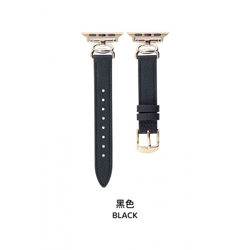 Bracelet En Cuir Texturé De Qualité Supérieure Pour Apple Watch Iwatch9, Compatible Avec Apple Watch8765, Boucle Métallique-Boucle Crabe Cuir Noir 38 Mm/40 Mm/41 Mm