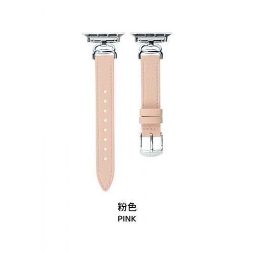 Bracelet En Cuir Texturé De Qualité Supérieure Pour Apple Watch Iwatch9, Compatible Avec Apple Watch8765, Boucle Métallique-Boucle Crabe Cuir Rose 38 Mm/40 Mm/41 Mm
