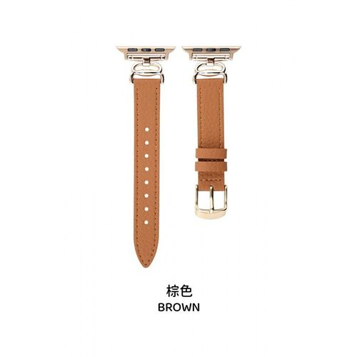 Bracelet En Cuir Texturé De Qualité Supérieure Pour Apple Watch Iwatch9, Compatible Avec Apple Watch8765, Boucle Métallique-Boucle Crabe En Cuir Marron 38 Mm/40 Mm/41 Mm