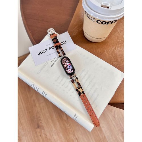 Bracelet En Métal Creux En Denim Pour Montre Gt5, Bracelet En Silicone Gt4, Gt3fit, Gt2pro, Xiaomi 8, Huawei 9-Montre En Jean Ajouré, Imprimé Léopard Et Marron - Watch3/3pro 46 Mm ¿22 Mm¿