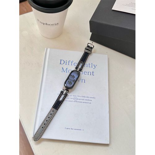 Bracelet En Métal Creux En Denim Pour Montre Gt5, Bracelet En Silicone Gt4, Gt3fit, Gt2pro, Xiaomi 8, Huawei 9-Montre Samsung Watch 4 Classic En Denim Noir Et Gris Creux (46 Mm [20 Mm])