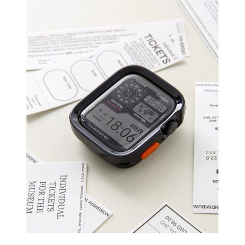 Convient Pour Apple Watchs10 Étui De Protection Bord Coque Souple Iwatch987se Sensation Givrée-Galvanoplastie Noire - 40/41 Mm Universelle