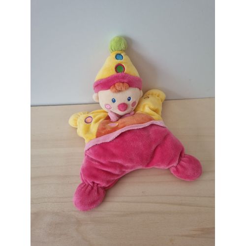 Doudou Clown Jaune Rose Nicotoy