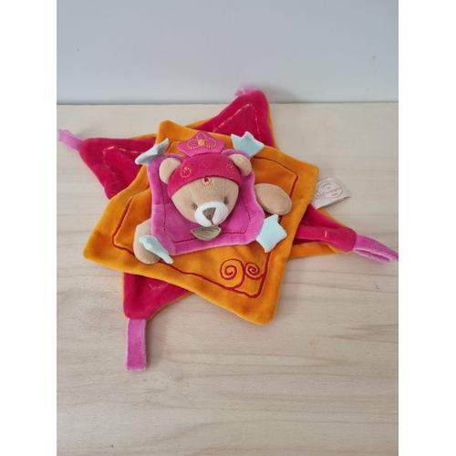 Doudou Ours Indien Orange Rose Indidou Doudou Et Compagnie