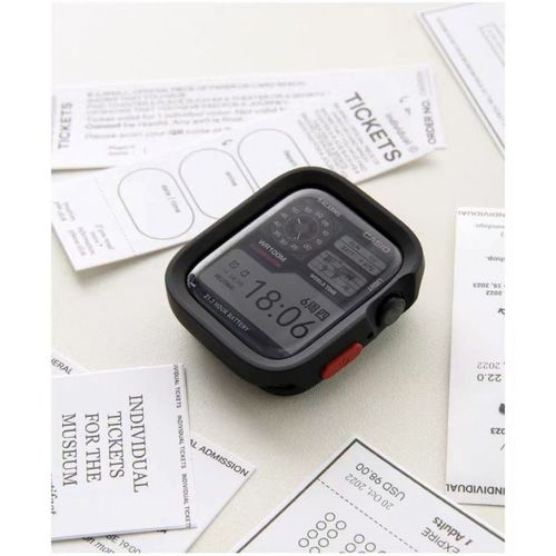 Convient Pour Apple Watchs10 Étui De Protection Bord Coque Souple Iwatch987se Sensation Givrée-Noir Mat - 40/41 Mm Universel