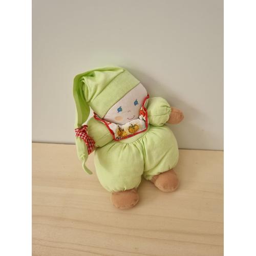 Doudou Poupée De Chiffon Verte Nounours