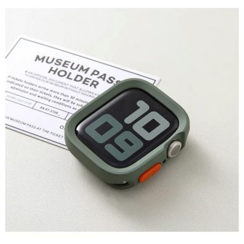 Convient Pour Apple Watchs10 Étui De Protection Bord Coque Souple Iwatch987se Sensation Givrée-Vert Militaire Givré - 40/41 Mm Universel