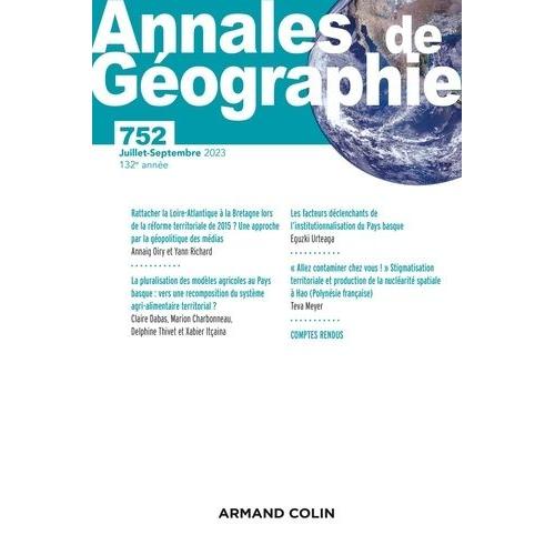Annales De Géographie - N°752 4/2023