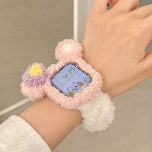 Peluche Mignonne Faite À La Main Pour Apple Watch 9 Apple Watch Avec Génération S10 Iwatch8765se-Ensemble De Bracelets De Montre En Velours Pour Fille - Combinaison 6-42 Mm (S10)